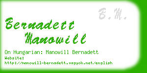 bernadett manowill business card